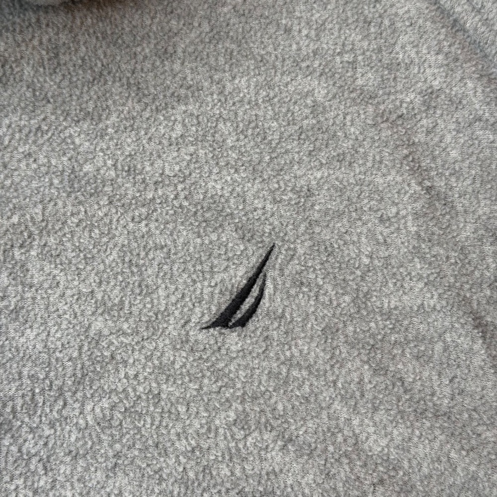 Nautica Half‎ Zip Fleece Sweater Men's XL Grey Sailboat Logo Golf Hiking Comfort - Picture 2 of 5